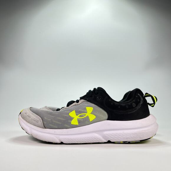 Under Armour Charged Assert 10 Gray Black Running Shoes 3026182-105 Youth Size 6 - Picture 4 of 10